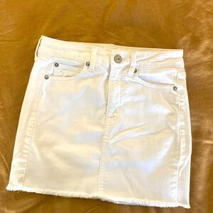 American Eagle white denim mini skirt